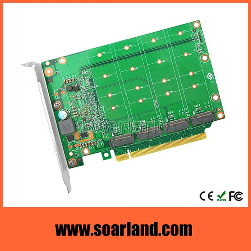 PCIe 4 Ports M.2 NVMe SSD Adapter Card