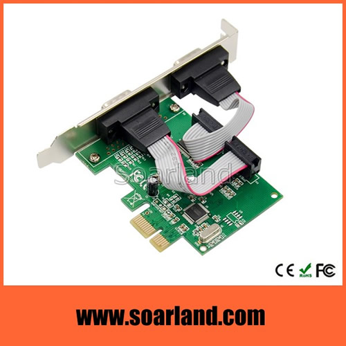 PCIe 2 Ports Serial RS232 Adapter Card