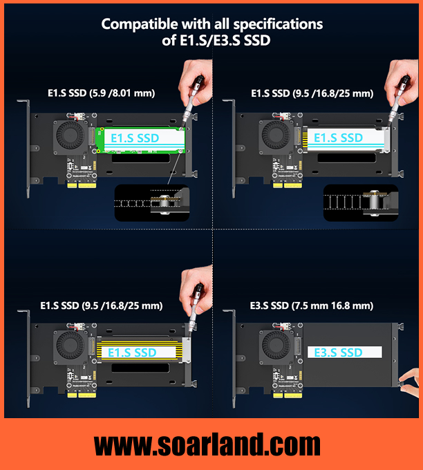 PCIe 5.0 x4 EDSFF Adapter
