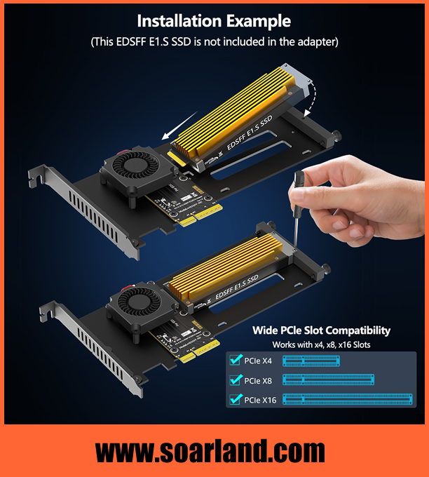 PCIe 5.0 x4 EDSFF Adapter
