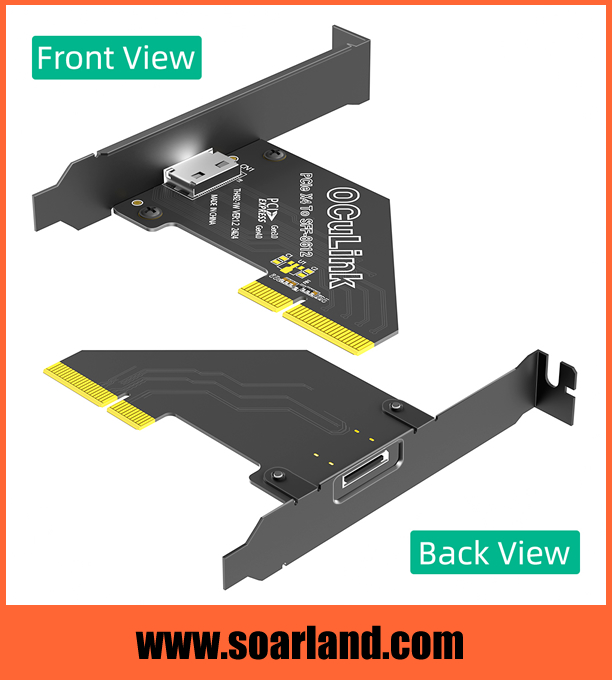PCIe 4.0 x4 OCuLink SFF-8612 Adapter Card