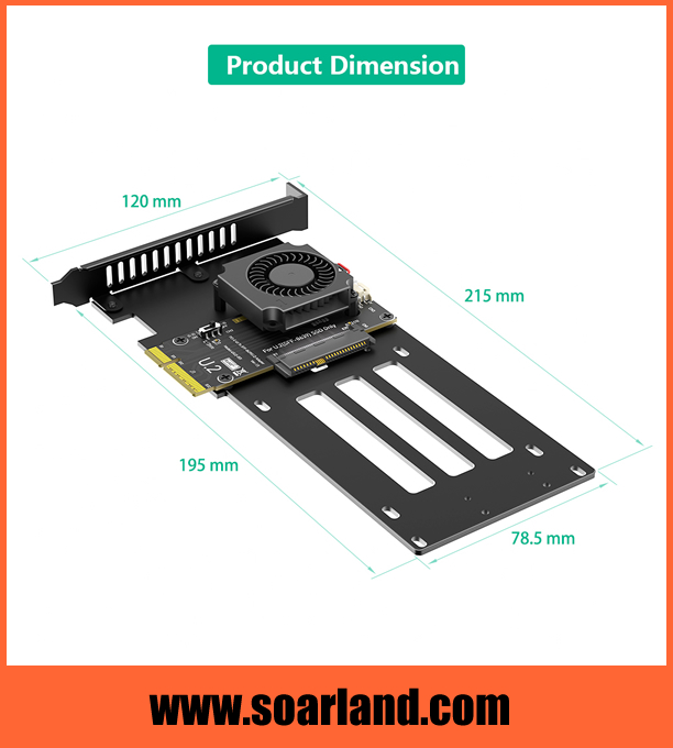 PCIe 5.0 x4 to U.2 SFF-8639 NVMe SSD Adapter