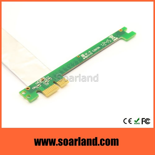 PCIe x1 Silver Riser Cable with long PCB