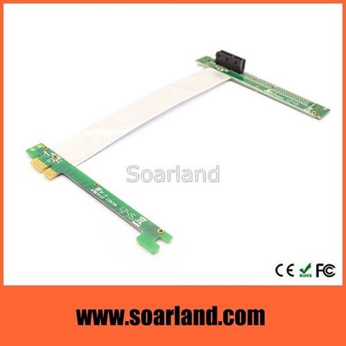 PCIe x1 Silver Riser Cable with long PCB