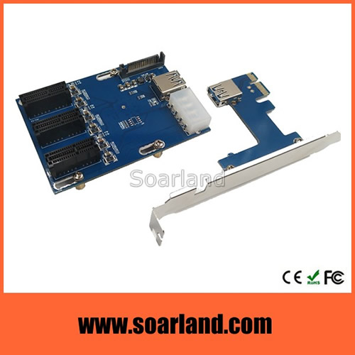 PCIe x1 riser cable 1 to 3 ports