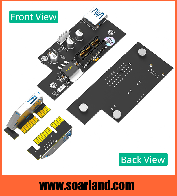 PCIe x1 Riser Cable with USB 3.0