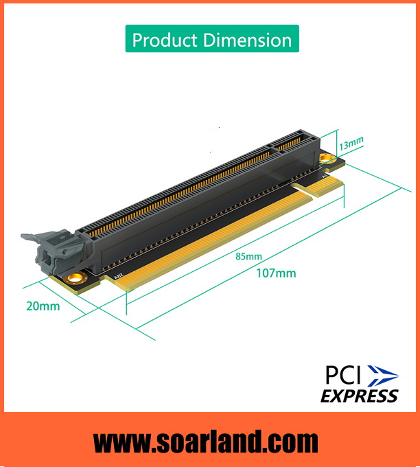 PCIe x16 Riser Card Rightward