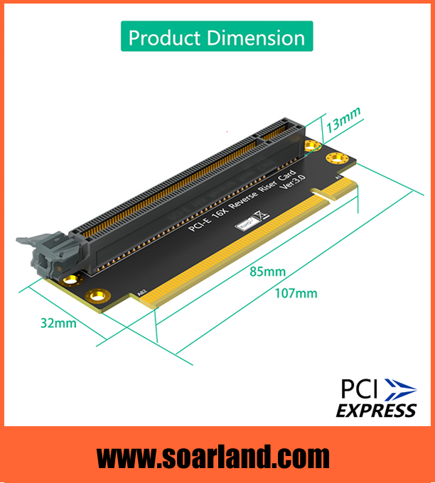 PCIe x16 Riser Card Rightward