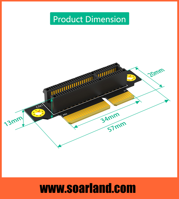 1U Reversed PCIe 3.0 x4 Riser Card