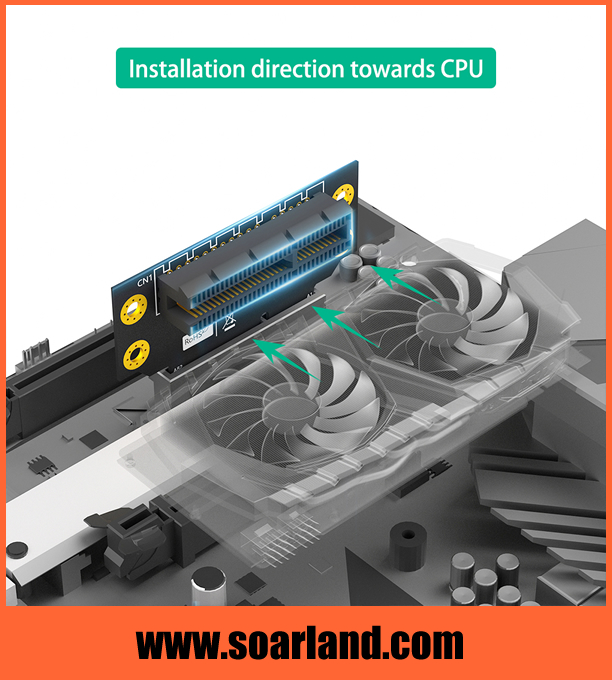 2U Reversed PCIe 3.0 x4 Riser Card