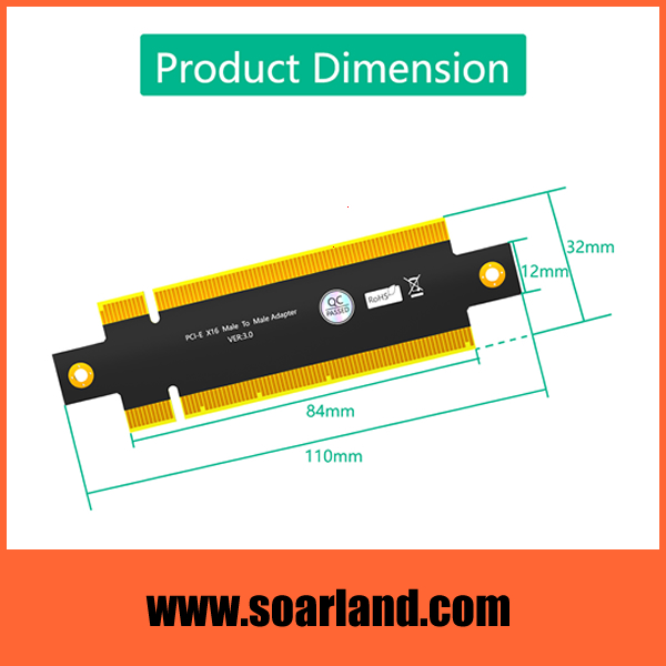 PCIe 3.0 x16 Male to Male Riser Card