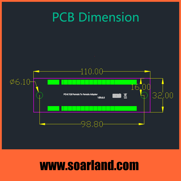 PCIe 3.0 x16 Female to Female Riser Card