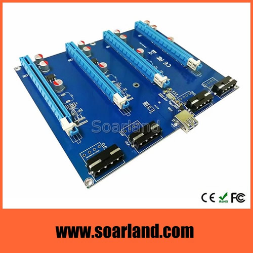 PCIe x1 to 4 ports x16 Multiplier Card