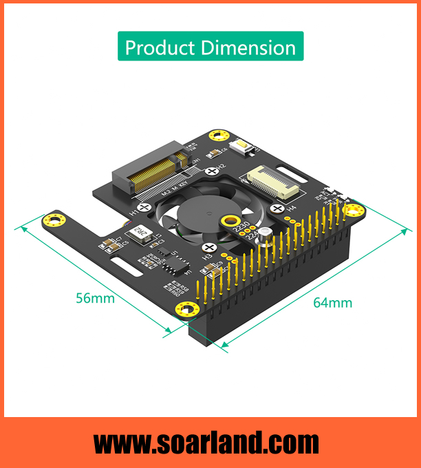 M.2 KEY-M NVMe SSD to Raspberry Pi 5 PCIe Adapter