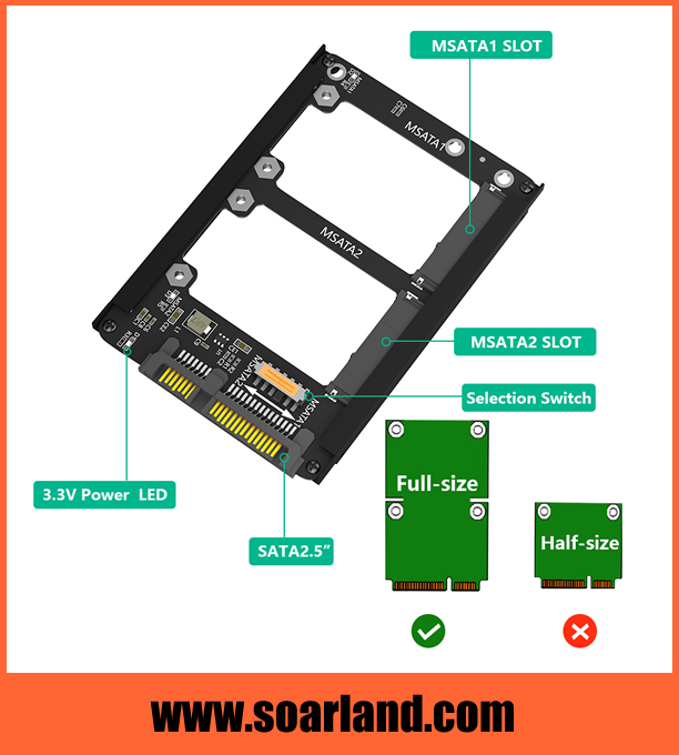 Dual mSATA to SATA Adapter