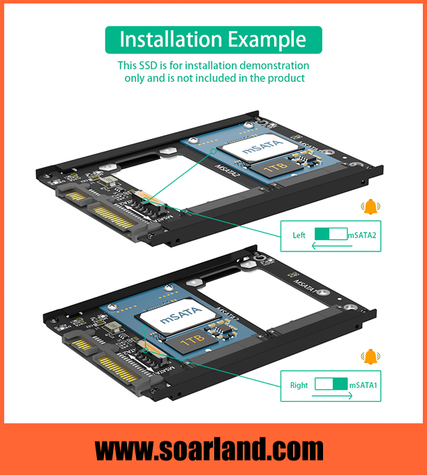 Dual mSATA to SATA Adapter