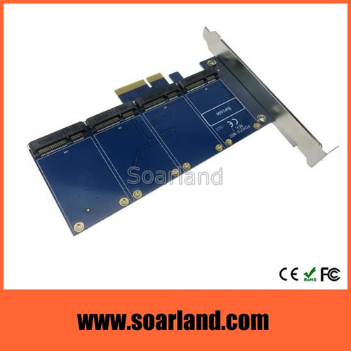 PCIe to 4 ports mSATA Adapter