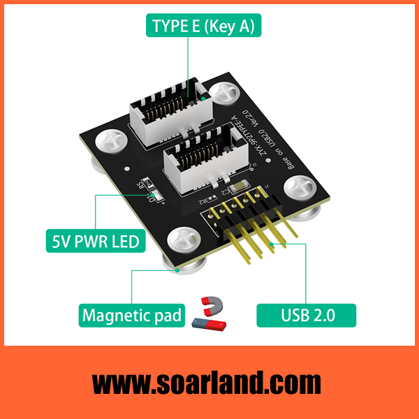 USB 9-Pin to 2 ports Type-E Adapter