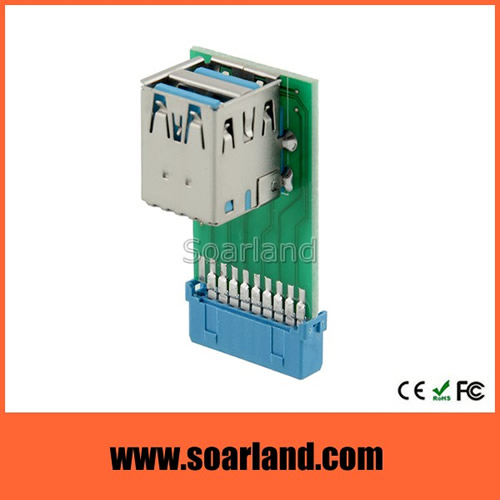 19 Pin USB 3.0 to 2 ports type A