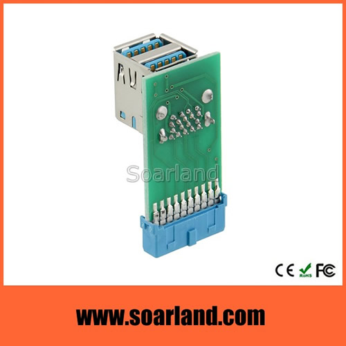 19 Pin USB 3.0 to 2 ports type A