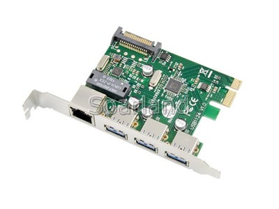 PCIe USB 3.0 + Gigabit Ethernet Adapter Card