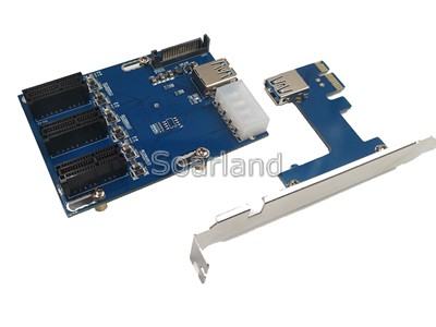 PCIe x1 Riser Cable 1 to 3 ports