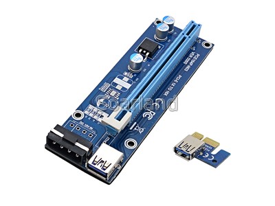 PCIe x1 to x16 Riser Cable with 4 Pin Power