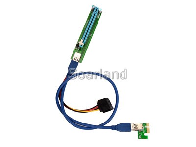 PCIe x1 to x16 Riser Card with USB 3.0 Cable