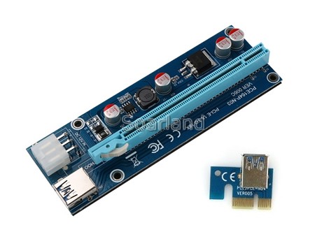PCIe x1 to x16 Riser with USB 3.0 Cable
